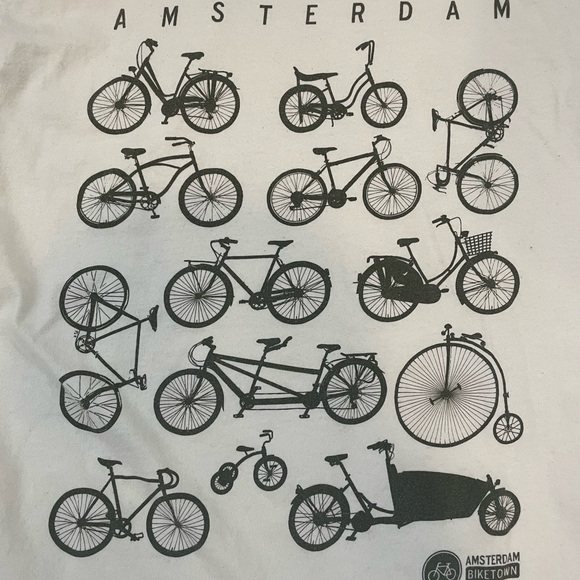 Amsterdam Holland Dutch Biketown Men’s Short Sleeve Tee Shirt Size Medium M - Picture 2 of 3